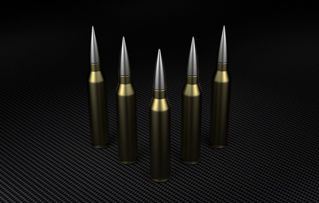 Wallpaper rendering, weapons, steel, bullet, cartridge, render, army, the dark background, bullet, Blender, ammo, ammunition image for desktop, section рендеринг