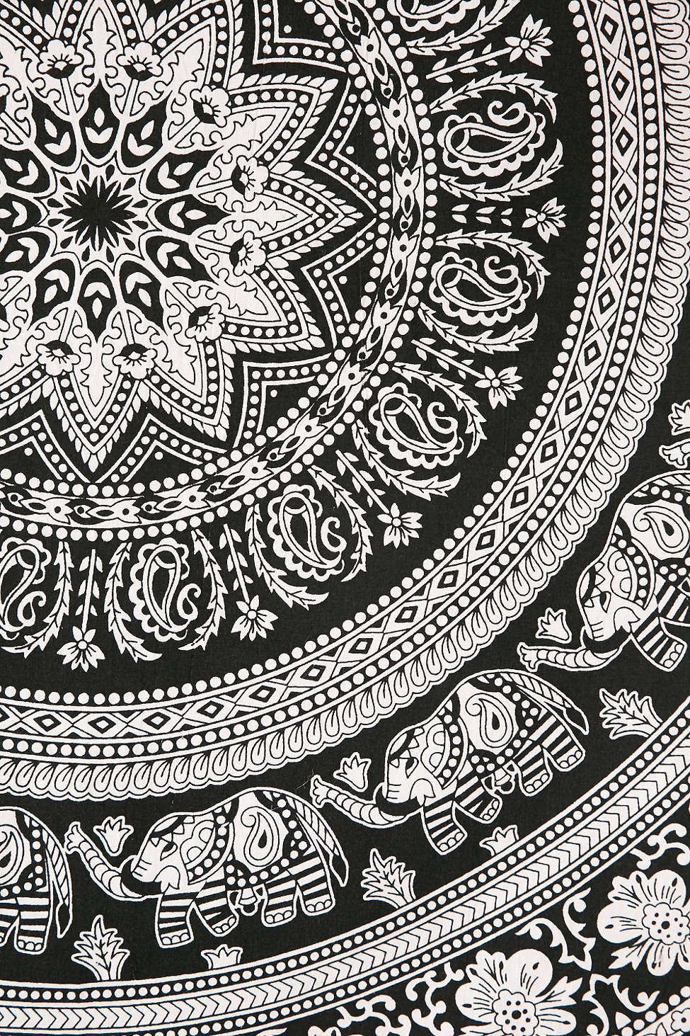 White Black Elephant Meditation Indian Mandala Tapestry Wall Hanging D. Elephant tapestry, Tapestry, Bohemian tapestry