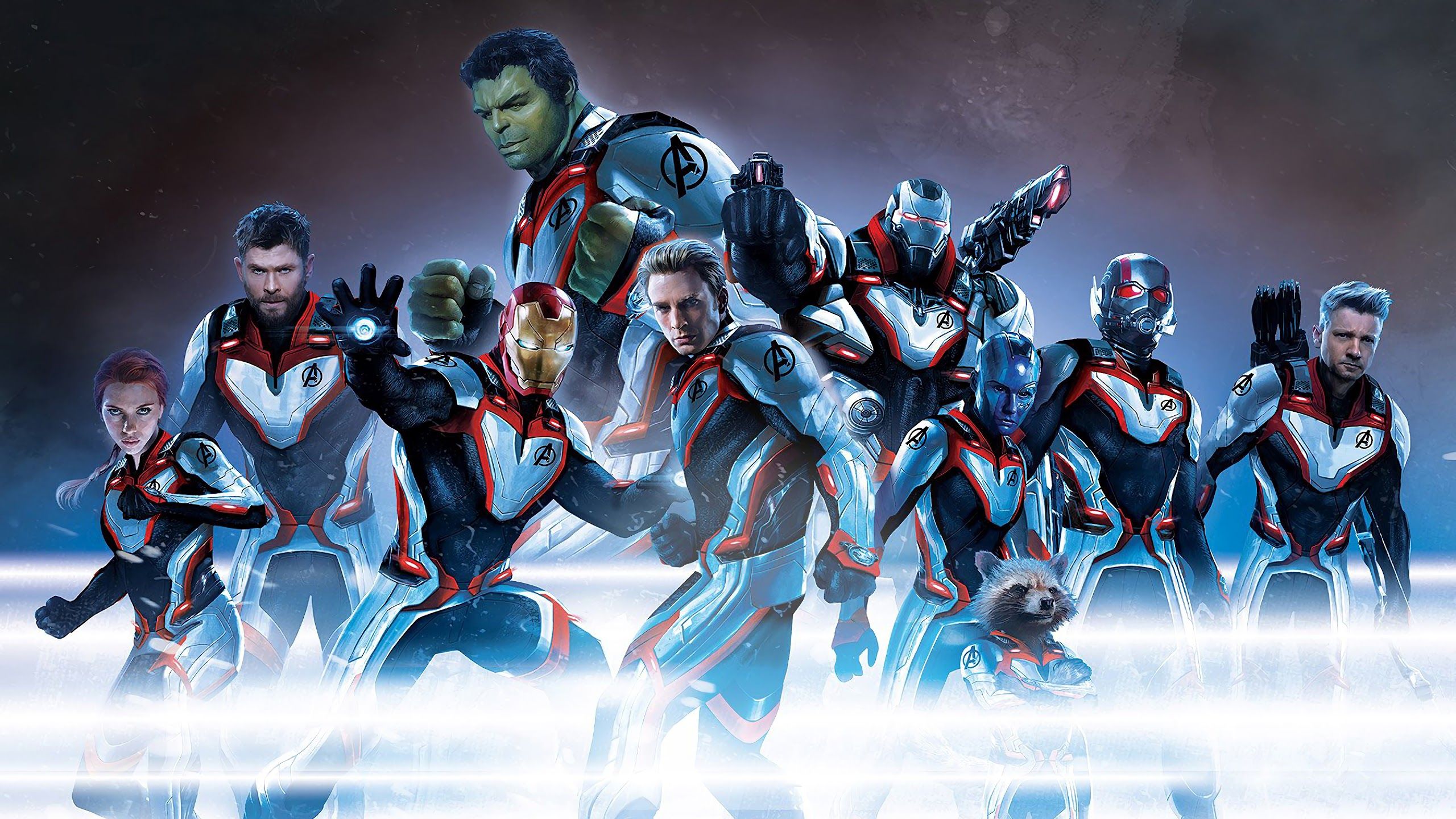 Avengers: Endgame Members White Suit 4K Wallpaper