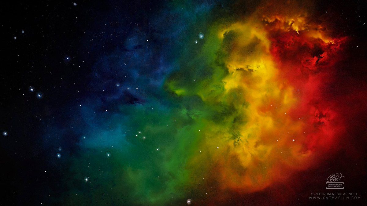 Cathrin Machin Space Art are some rainbow space phone wallpaper too