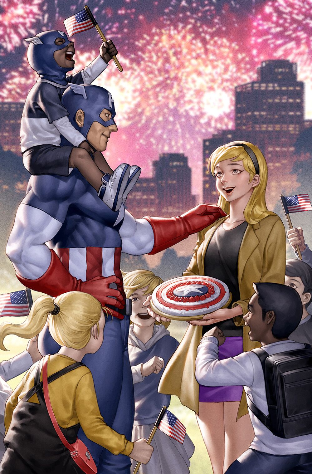 Junggeun Yoon Women Marvel Comics Captain America Costumes People Men Children Blonde City Wallpaper:1000x1519