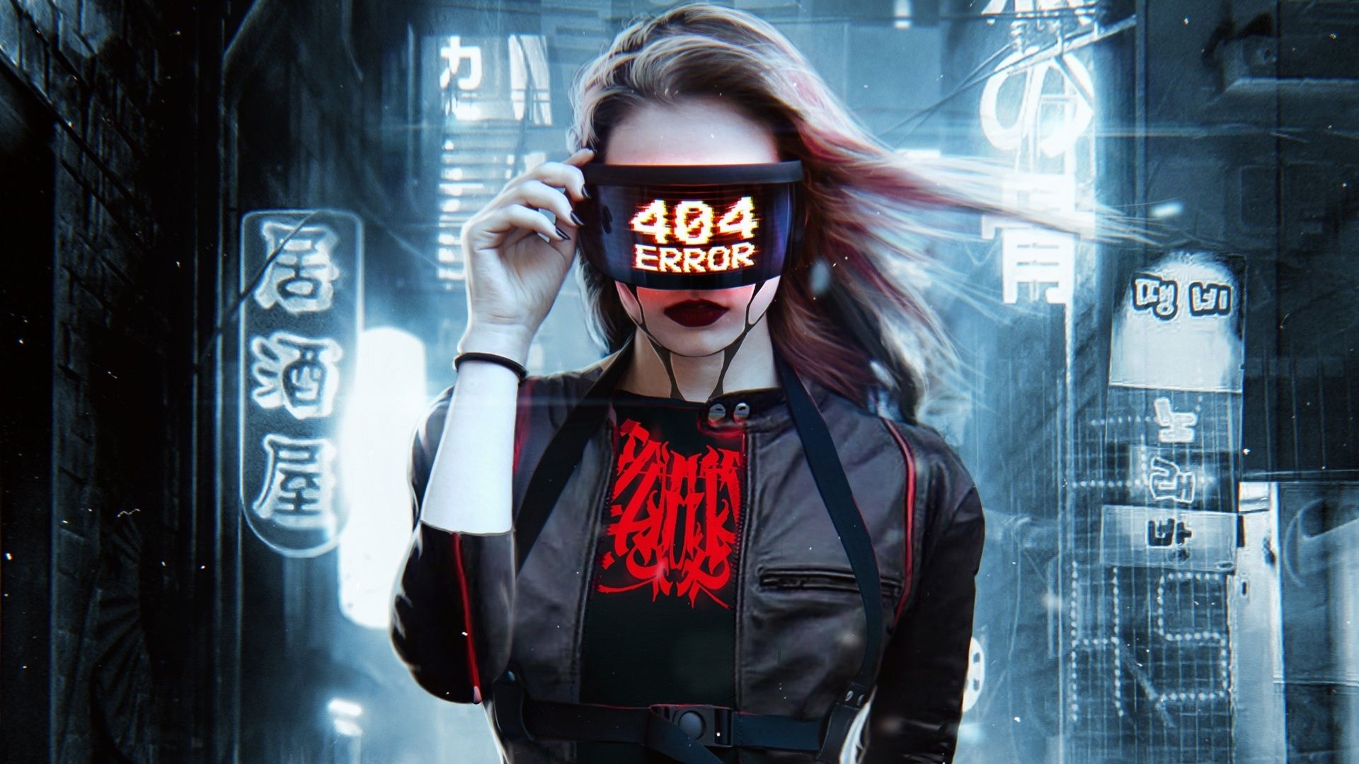 Desktop Wallpaper 404 Error, Sci Fi, Girl, HD Image, Picture, Background, De11de