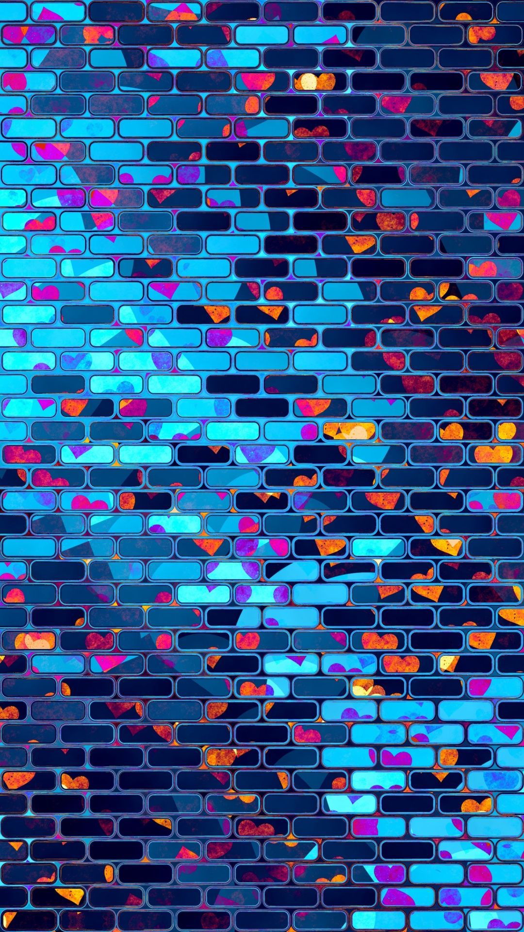 Hearts, texture, bricks, wall, digital art, 1080x1920 wallpaper. Phone wallpaper patterns, Phone wallpaper, Brick wallpaper background