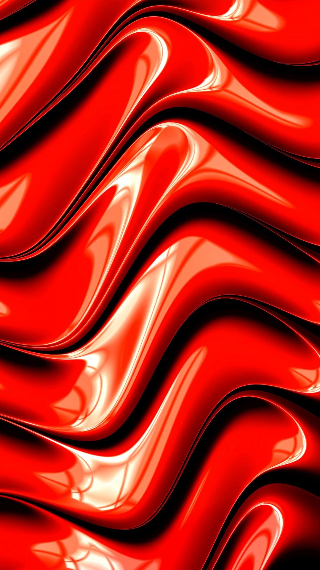 Blood Red Fractal Surface 4K Wallpaper
