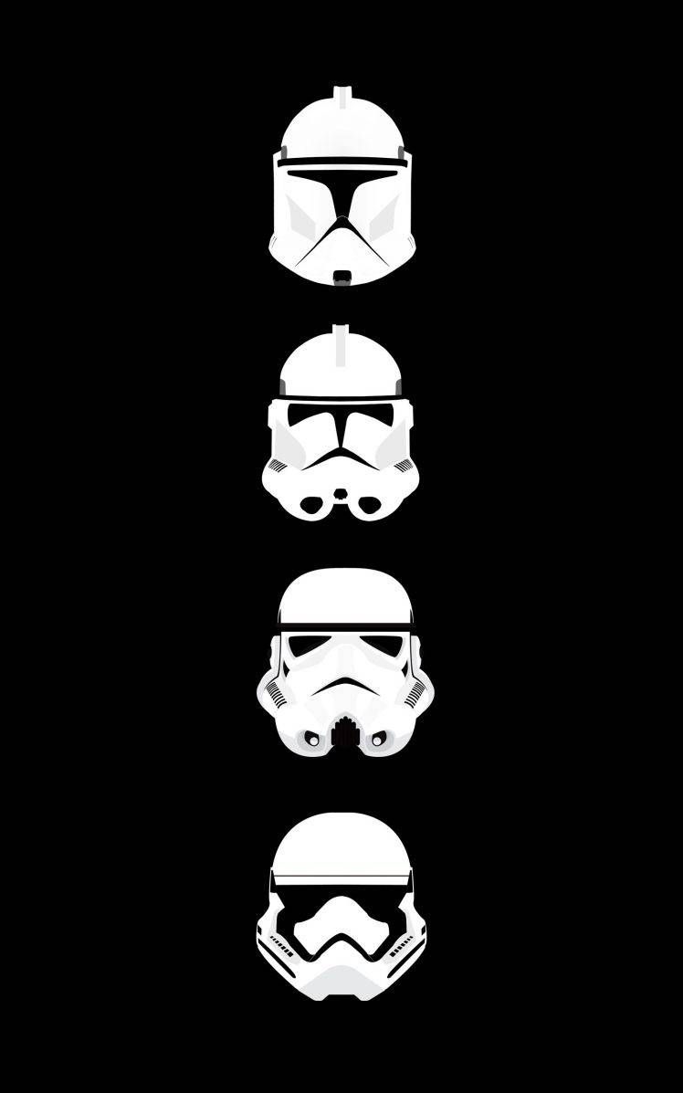 Star Wars, Clone Trooper, Stormtrooper, Helmet, Minimalism, Portrait Display HD Wallpaper. Star wars wallpaper iphone, Star wars background, Star wars clone wars