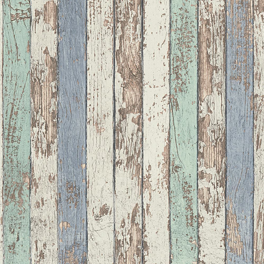 NARROW WOOK PLANKS WALLPAPER ROLLS BLUE CREATION 959141 TEXTURED. Wood plank wallpaper, Wood wallpaper, Wallpaper roll