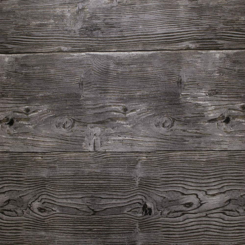 Grey Vintage 3D Wood Wallpaper Roll Rustic Textured Vinyl Dark Brown Faux Plank Wall Paper for Bedroom Background (Color, E): Amazon.ca: Home & Kitchen