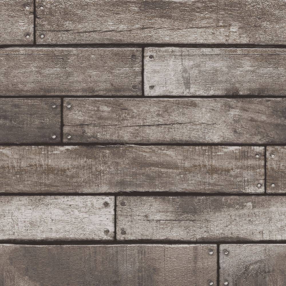 Fine Decor Distinctive Grey Wooden Plank Wallpaper