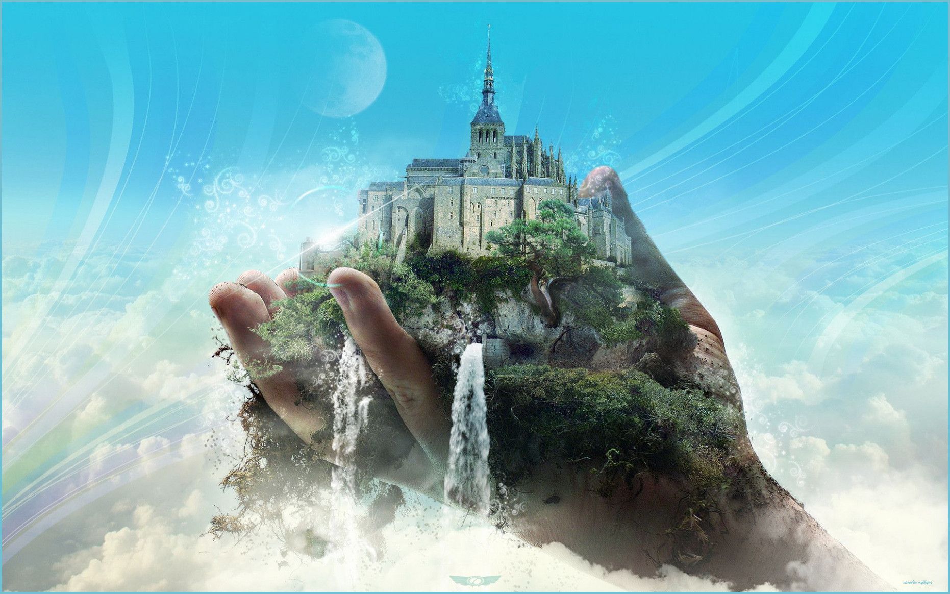 Surrealism Wallpaper Nature background image, Cross paintings