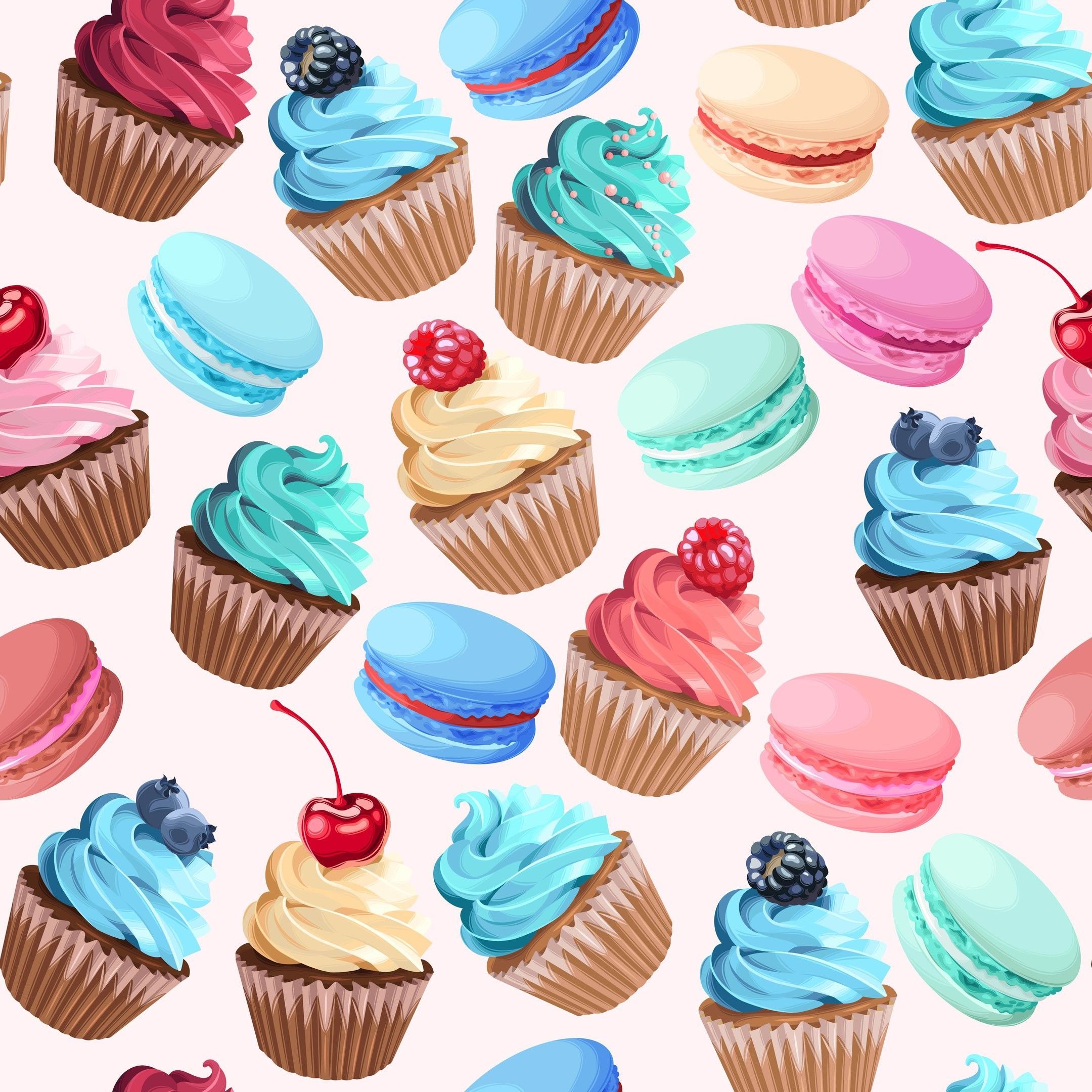 Cute Cupcake Wallpaper. Láminas para decoupage, Decoupage, Texturas