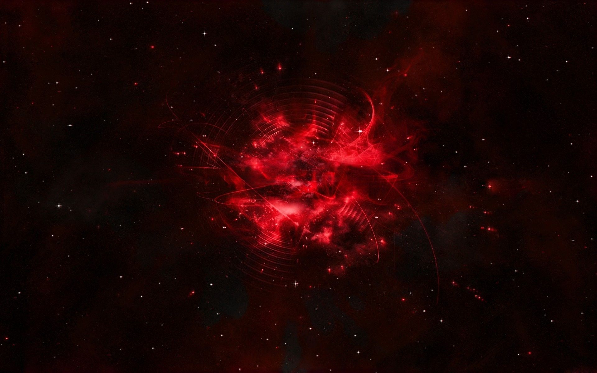 Fire Red Sun & Stars Abstract wallpaper. Fire Red Sun & Stars Abstract