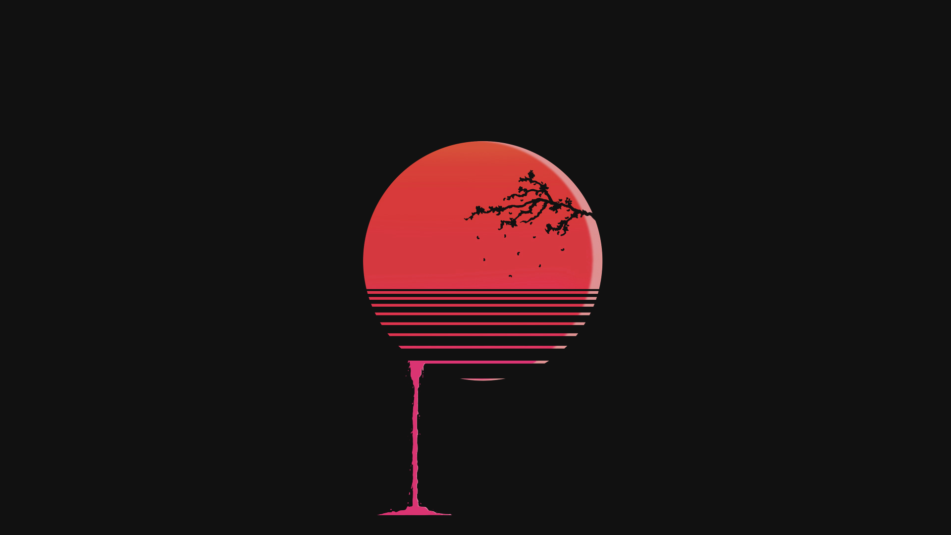 #minimalism, #cherry blossom, #red, #Sun, #blood, #Photoshop, #sunset, wallpaper. Mocah.org HD Desktop Wallpaper