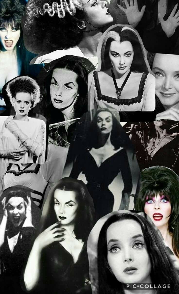 Pin By Megan Rae On Addams Munsters Elvira Vampira. Goth Wallpaper, Halloween Wallpaper, Classic Horror