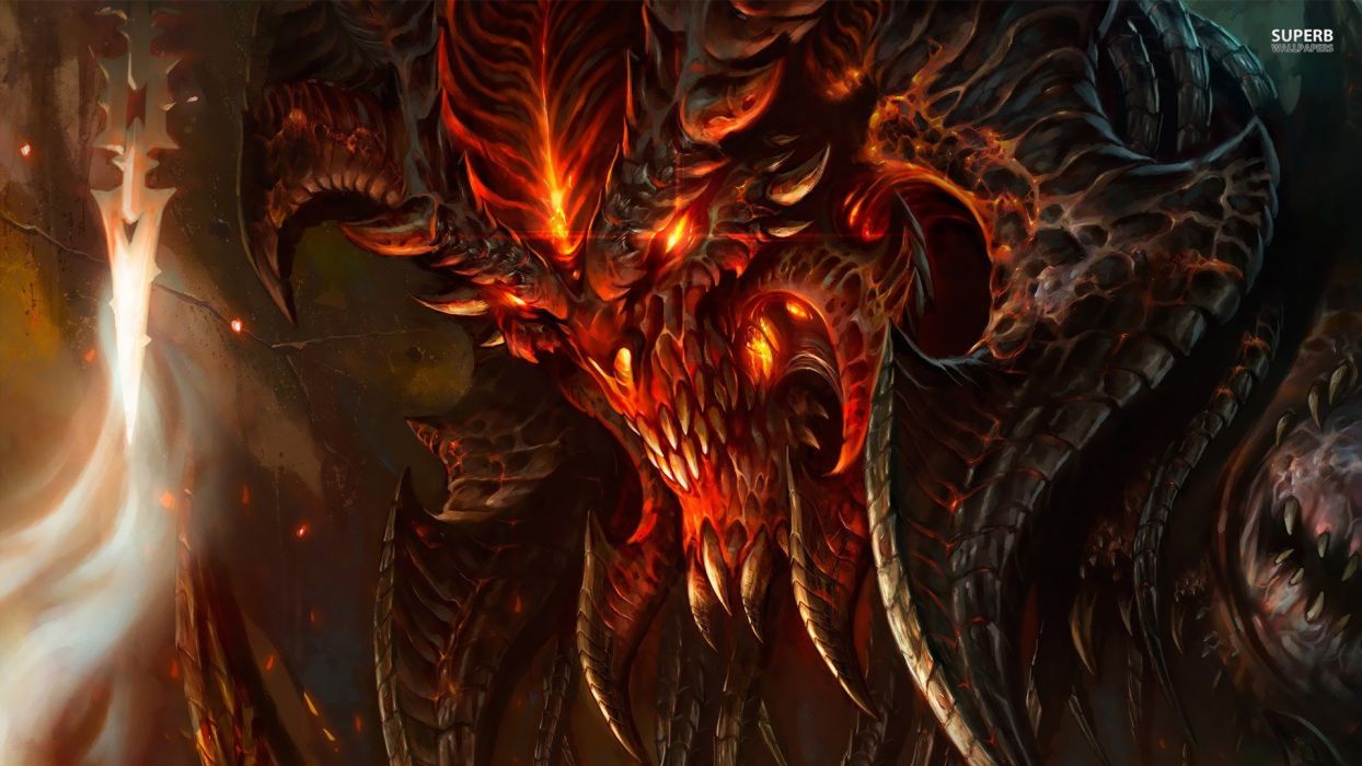 Fantasy monster fire devil wallpaperx1080