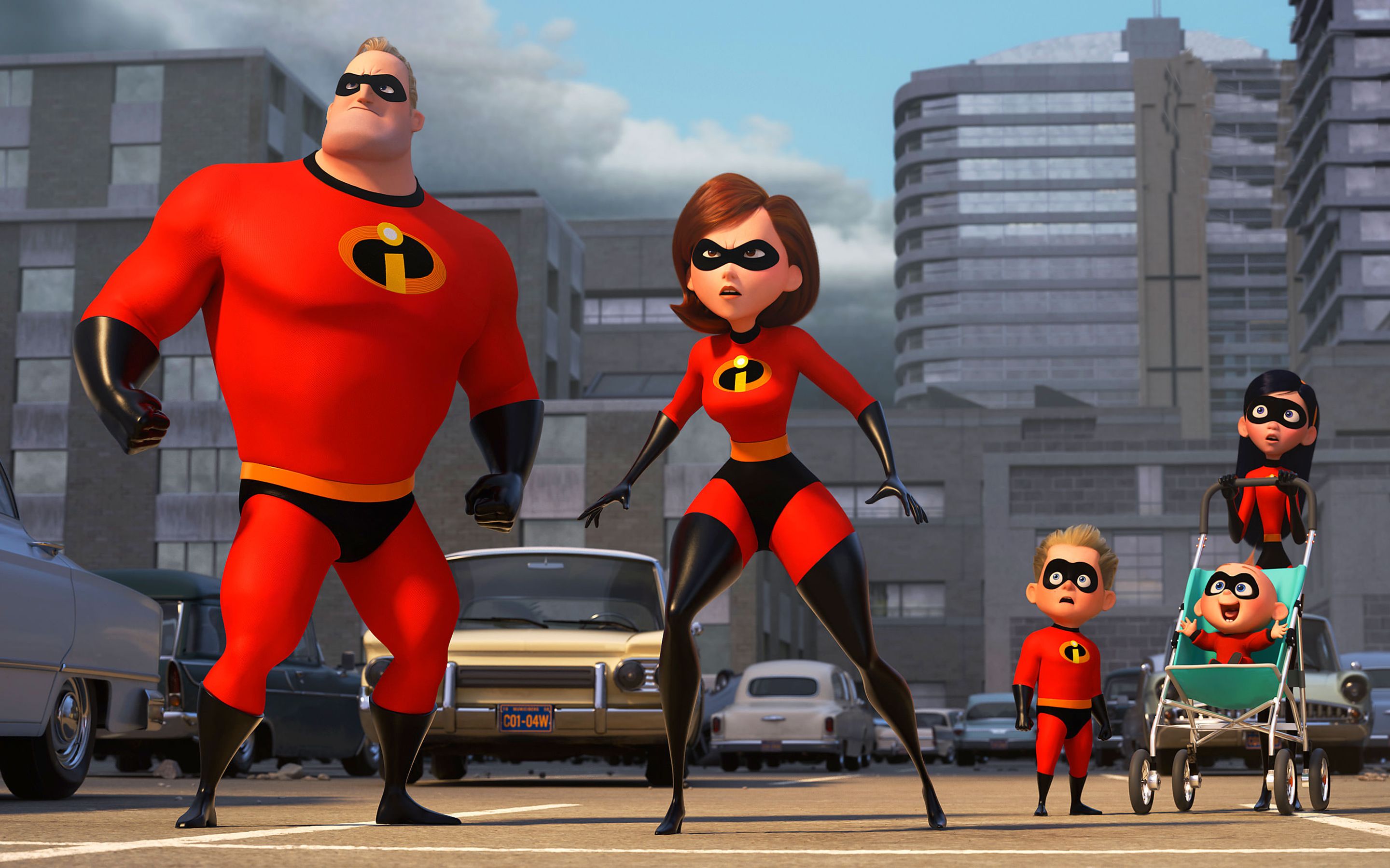 Download Wallpaper Mr Incredible, Elastigirl, Bob Parr, Jack Jack Parr, Violet Parr, Dash Parr, 4k, 2018 Movie, The Incredibles 2 For Desktop With Resolution 2880x1800. High Quality HD Picture Wallpaper