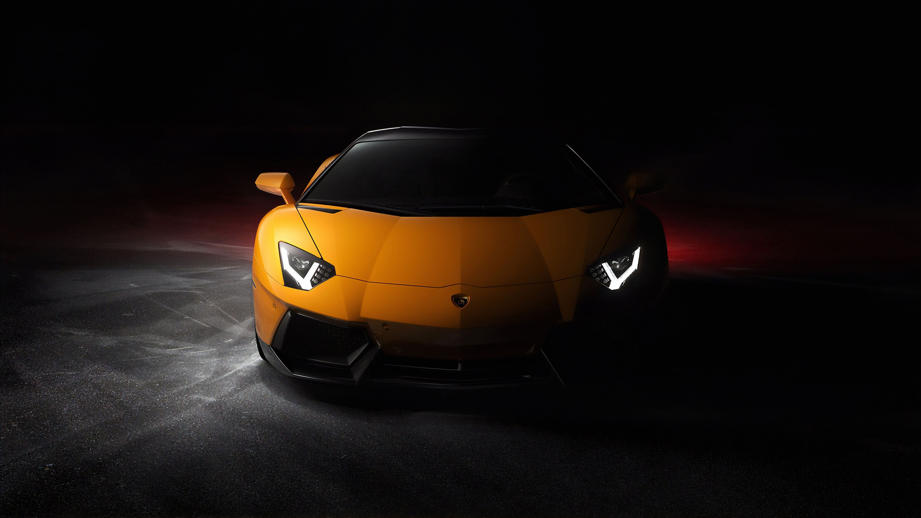 Lamborghini Aventador 4K Wallpaper, Sports cars, Black background, Cars
