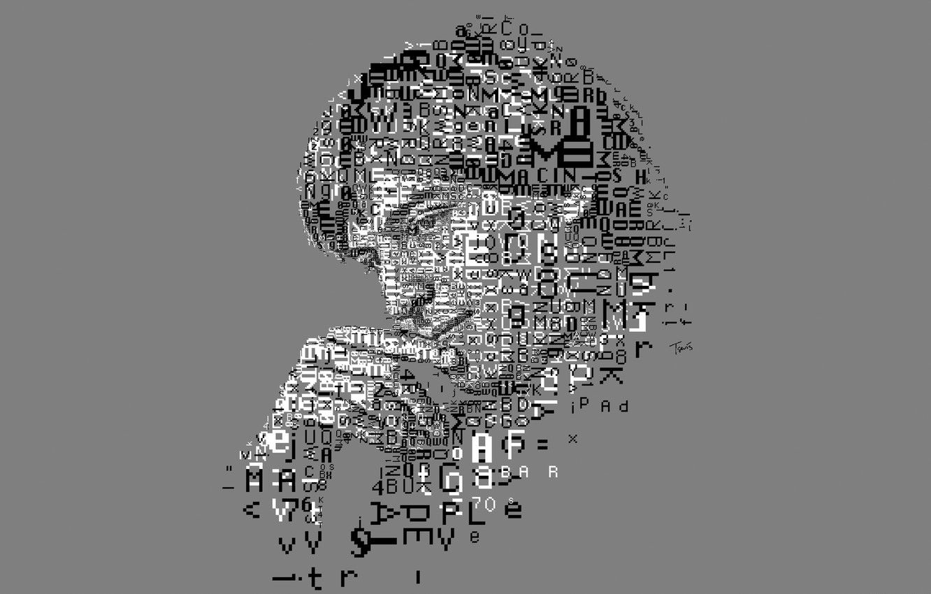 Wallpaper face, collage, Apple, vector, Steve Jobs, Steve Jobs image for desktop, section разное