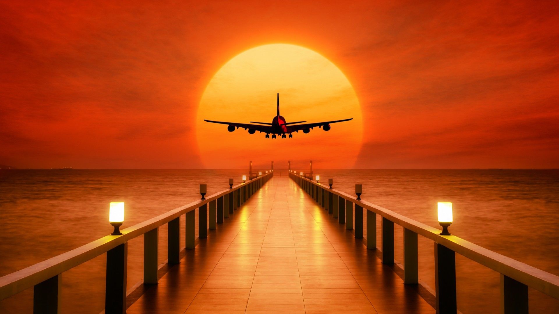 Aeroplane Sunset Wallpaper File HD