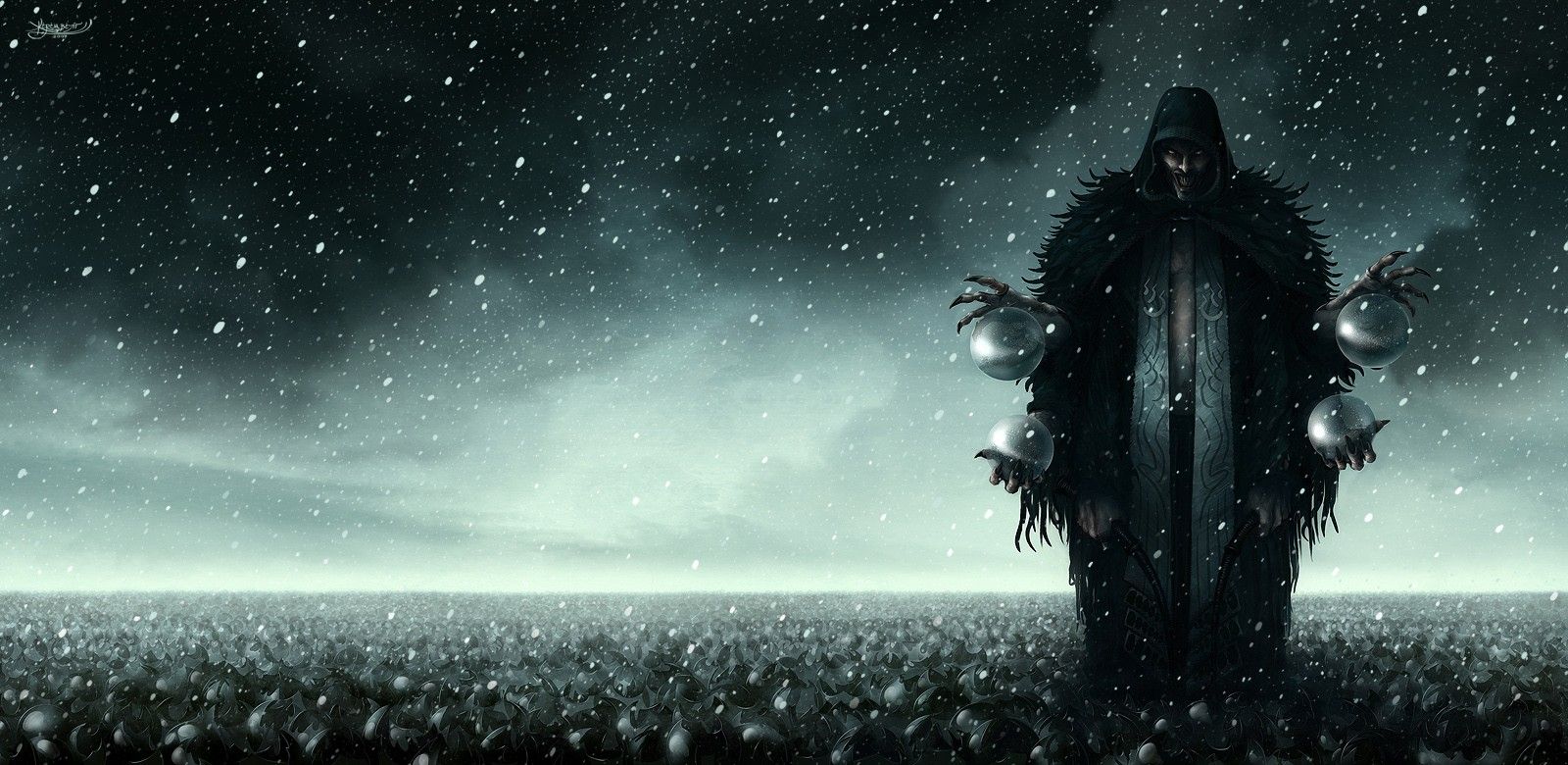 #snow, #artwork, #mist, #magic, #fantasy art, #dark, #concept art, #demon, wallpaper. Mocah.org HD Desktop Wallpaper