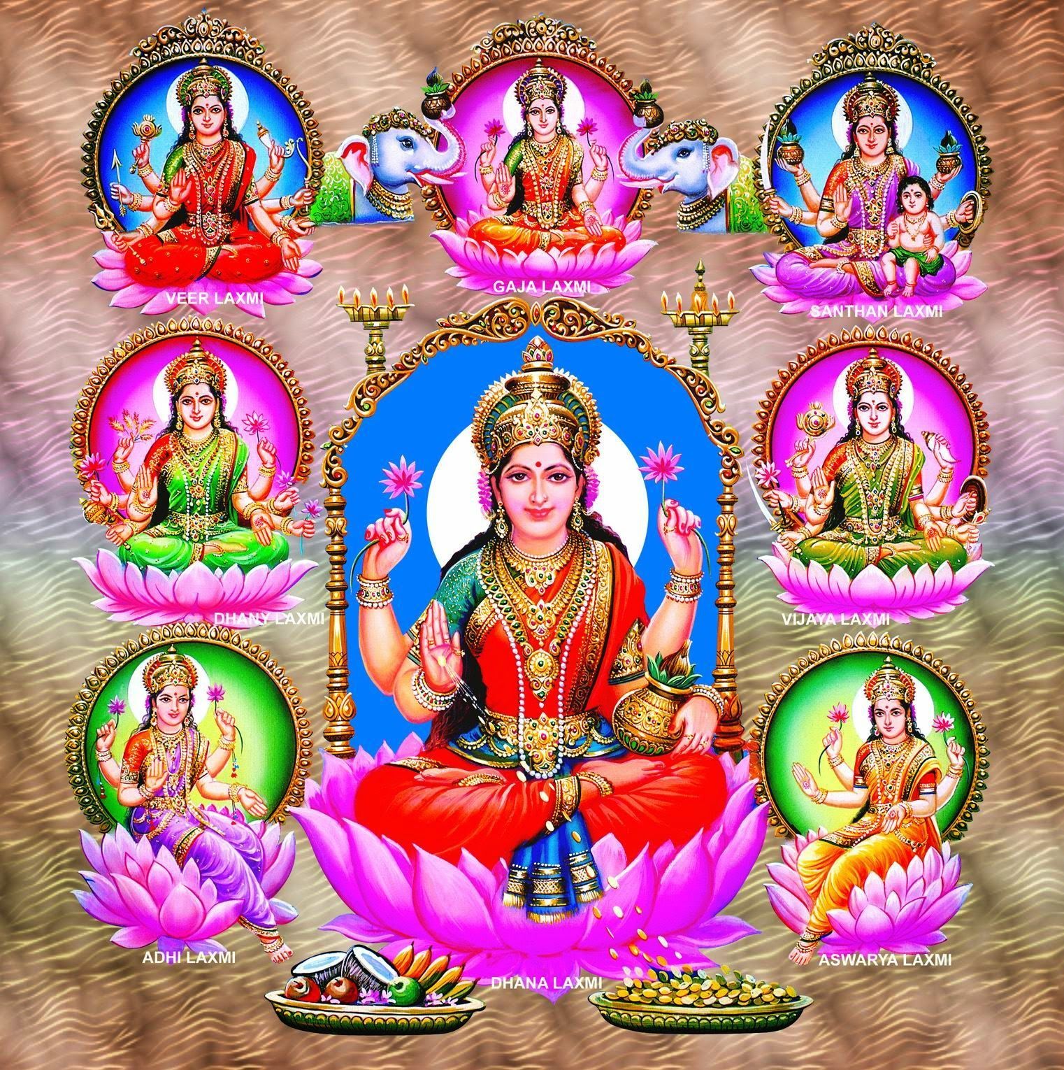 Ashtalakshmi Image. Ashtalakshmi Photo. Ashta Lakshmi Wallpaper HD. Free Download. Lakshmi image, Goddess lakshmi, Deities