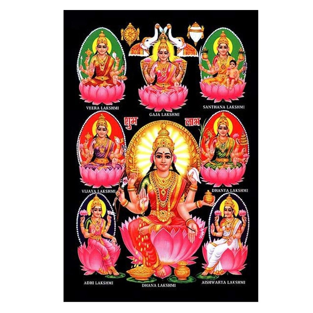 Ashta Lakshmi Spiritual Canvas Wall Art JDAPR 00003370