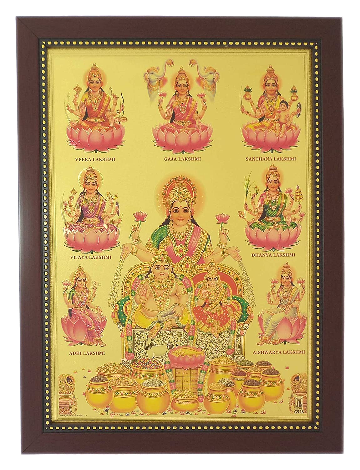 Buy RSEXPO Lord Kubera Ashta Lakshmi Photo Frame (34cm x 25cm x 1.5cm)God Gods and Goddess. (Wood, Brown) Online at Low Prices in India