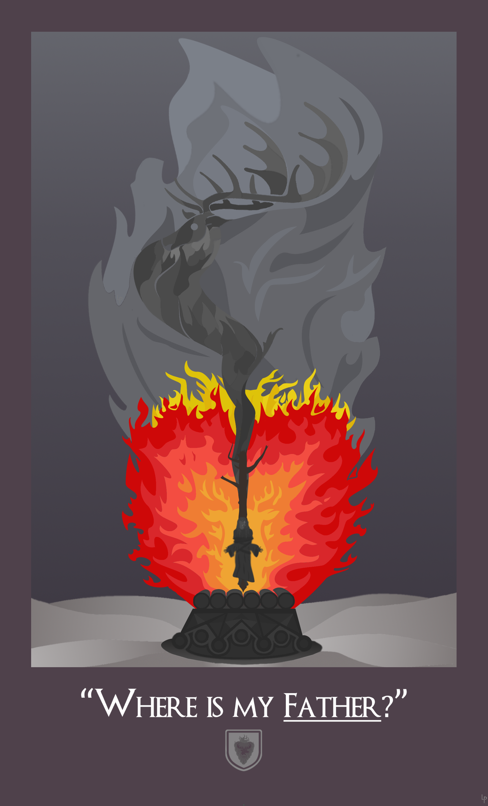 S5E9] I Was Disappointed With The 'Beautiful Death' For The Dance Of Dragons, So I Learned Gimp And Made My Own Minimalist Poster! [Repost B C Original Post Removed][OC]