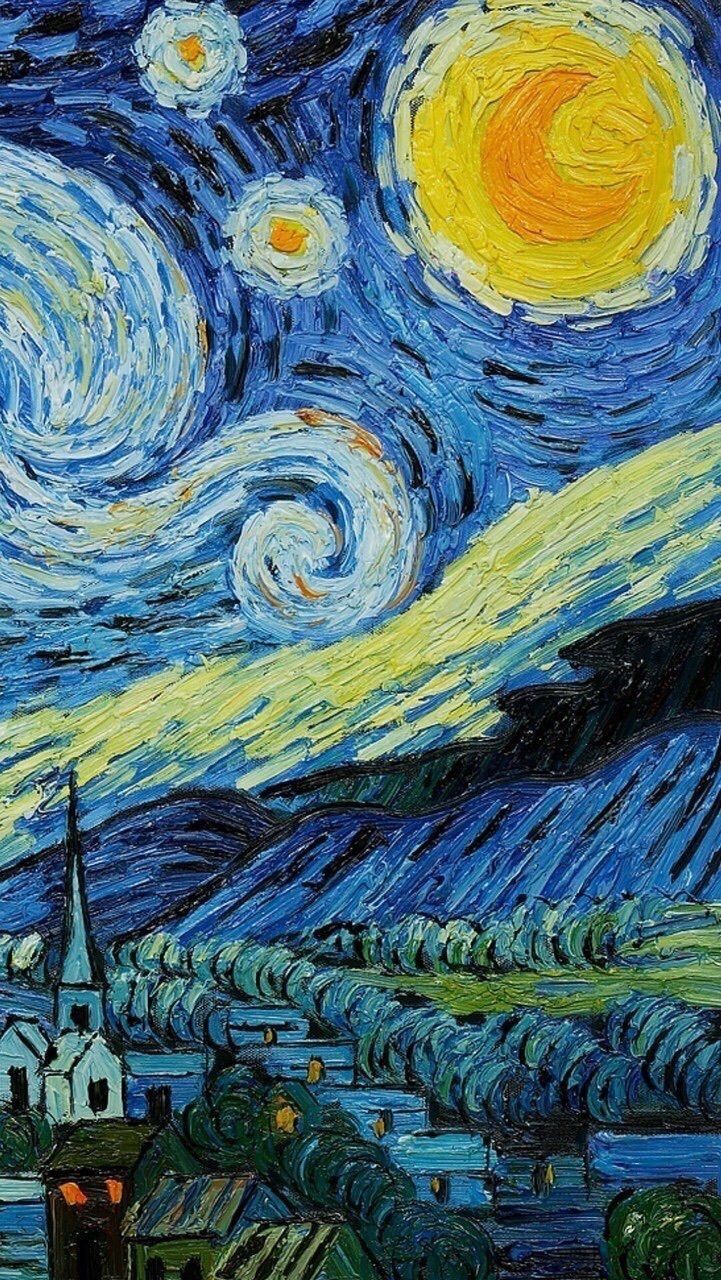 Van Gogh Painting, Cute Wallpaper, Starry Nights Gogh Paintings Aesthetic HD Wallpaper