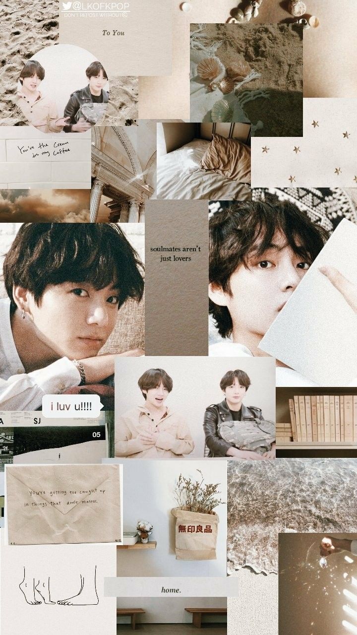 Taekook Aesthetic Wallpaper Credits To Twitter LKOFKPOP © #Jungkook #Taehyung #Taekook. Seni, Gambar, Kolase