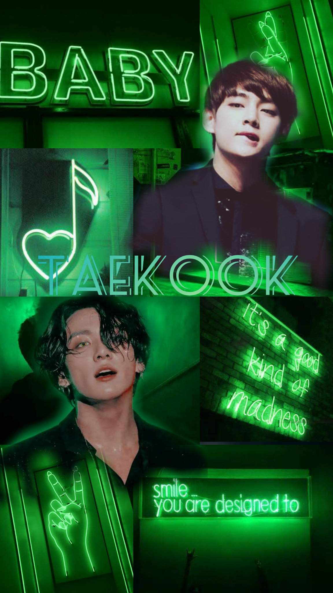 Taekook Green aesthetic wallpaper. V K O O K Amino