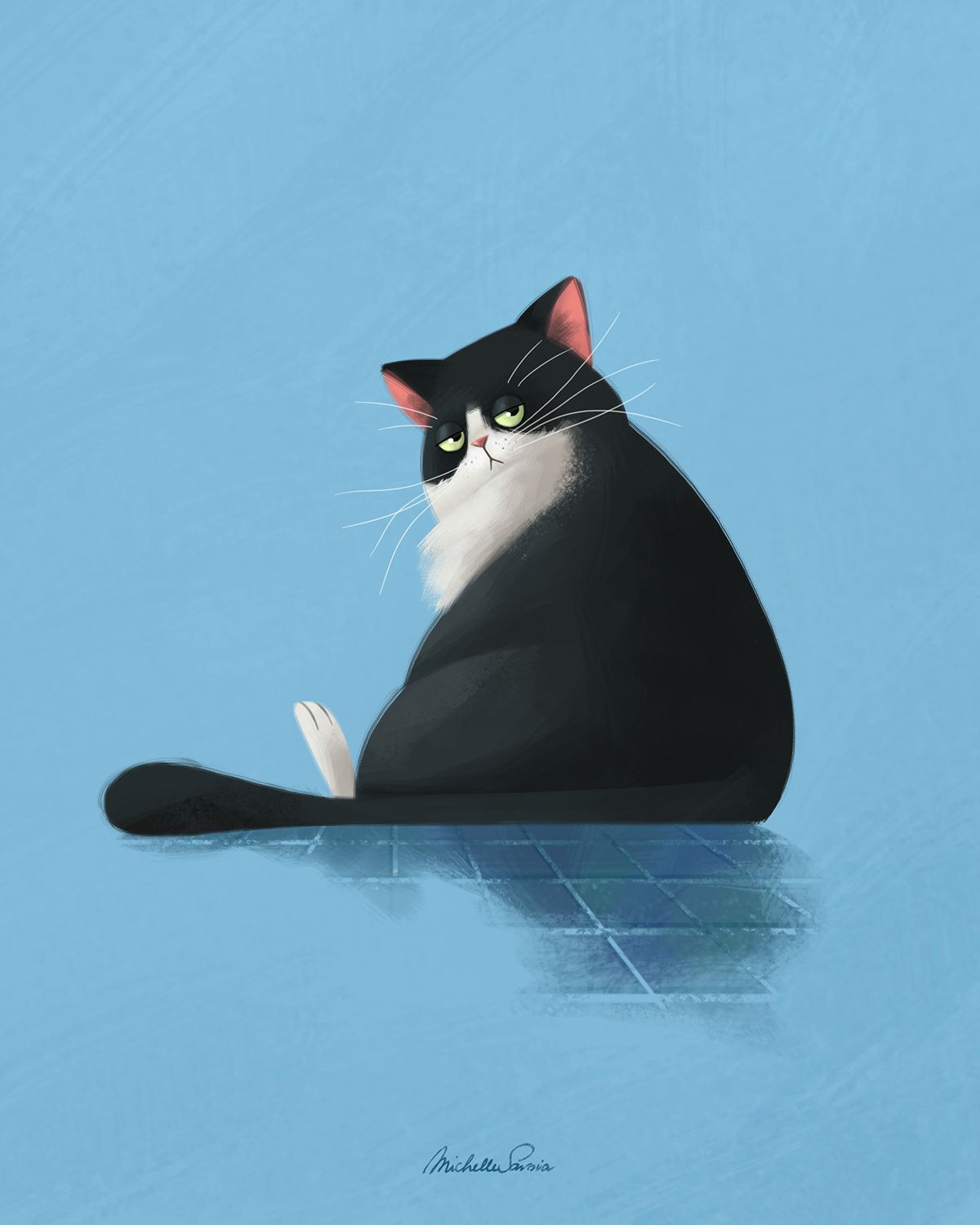 Spicchio the cat. Tuxedo cat art, Cat art illustration, Cat illustration