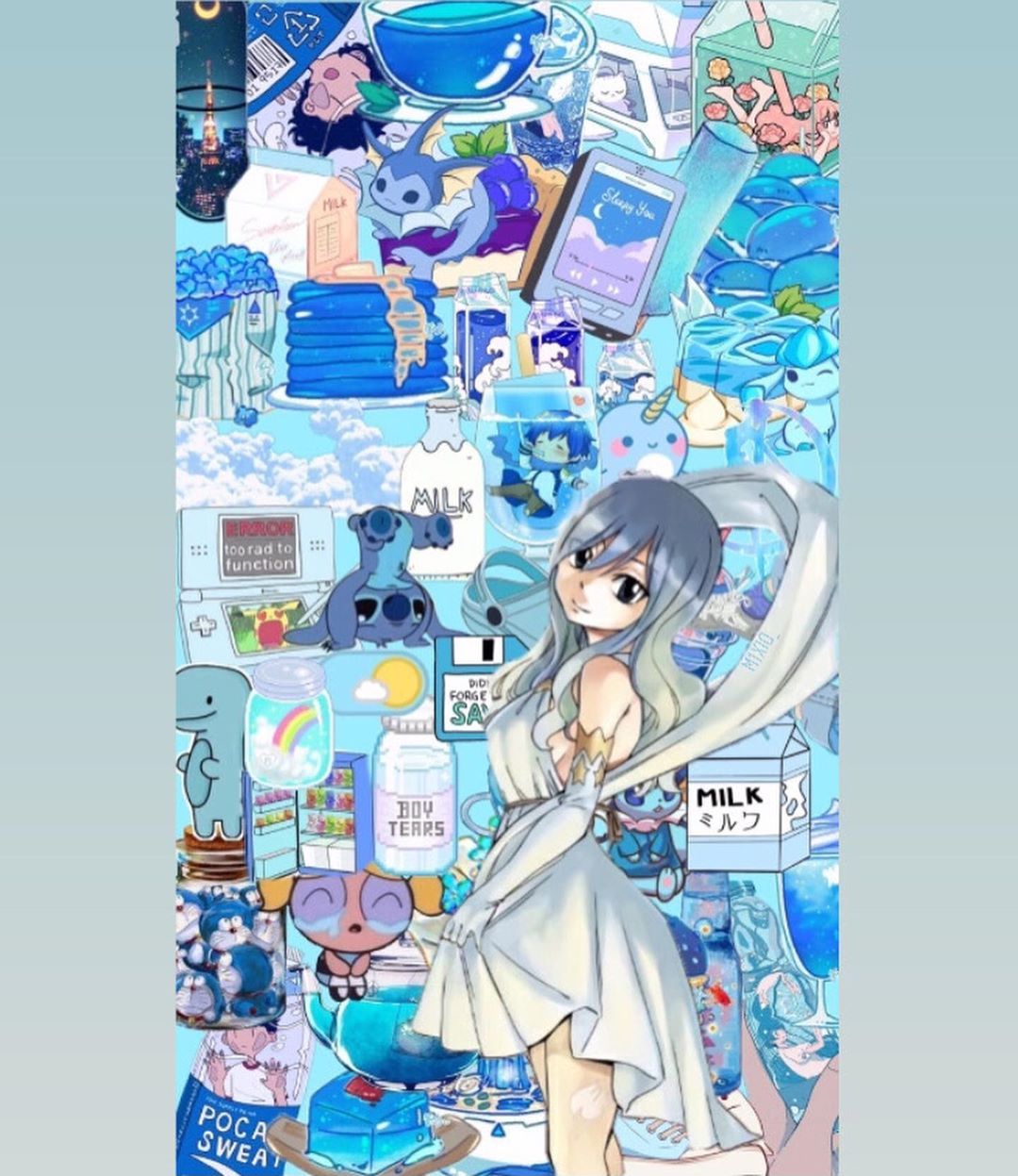 Added Instagram Post Blue Wallpaper, [ M E ] Kirby Juvia #juvialockser #juviaedit #juvia #juvialockseredit #kirby #kirbyedit #bluewallpaper #blueedit #aesthetic #anime #manga #fairytail #fairytailedit #animeedit #