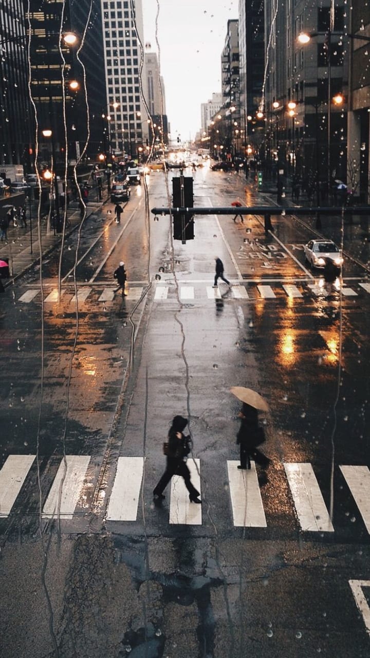 aesthetic, rain, city and wallpaper