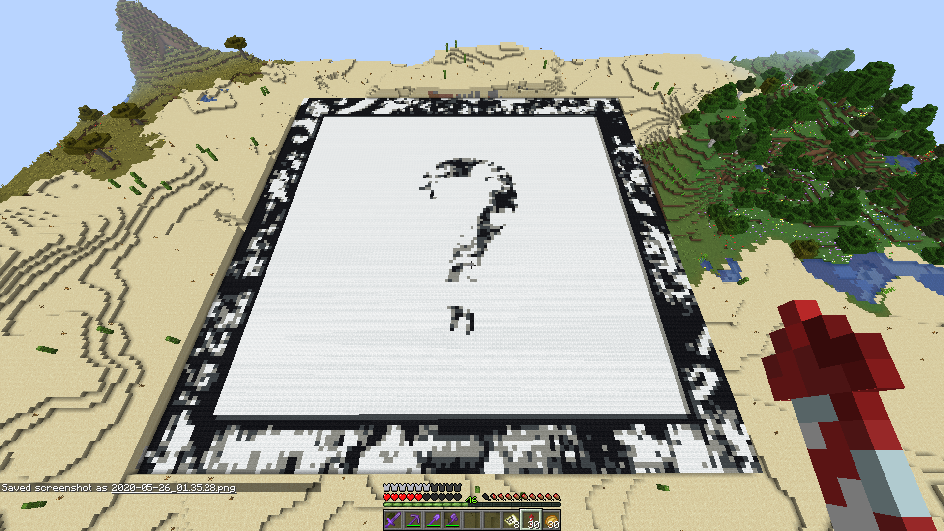 my XXXTentacion - ? album cover map art (made in survival with carpet duplicator)