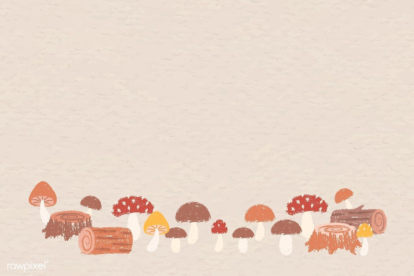 Download premium vector of Autumn mushroom themed background vector 1180771. Cute laptop wallpaper, Mushroom wallpaper, Vintage desktop wallpaper
