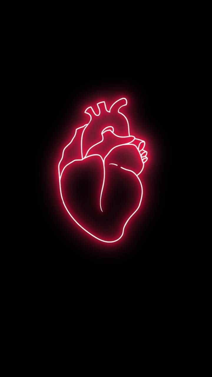 Neon heart wallpaper