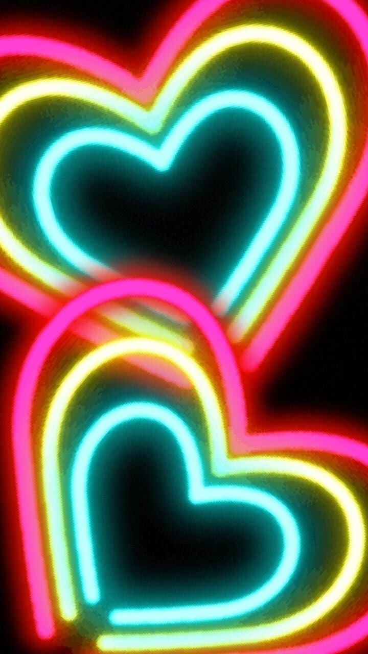 Neon Hearts wallpaper by FikirciGlobal - Download on ZEDGE™ | 1f62