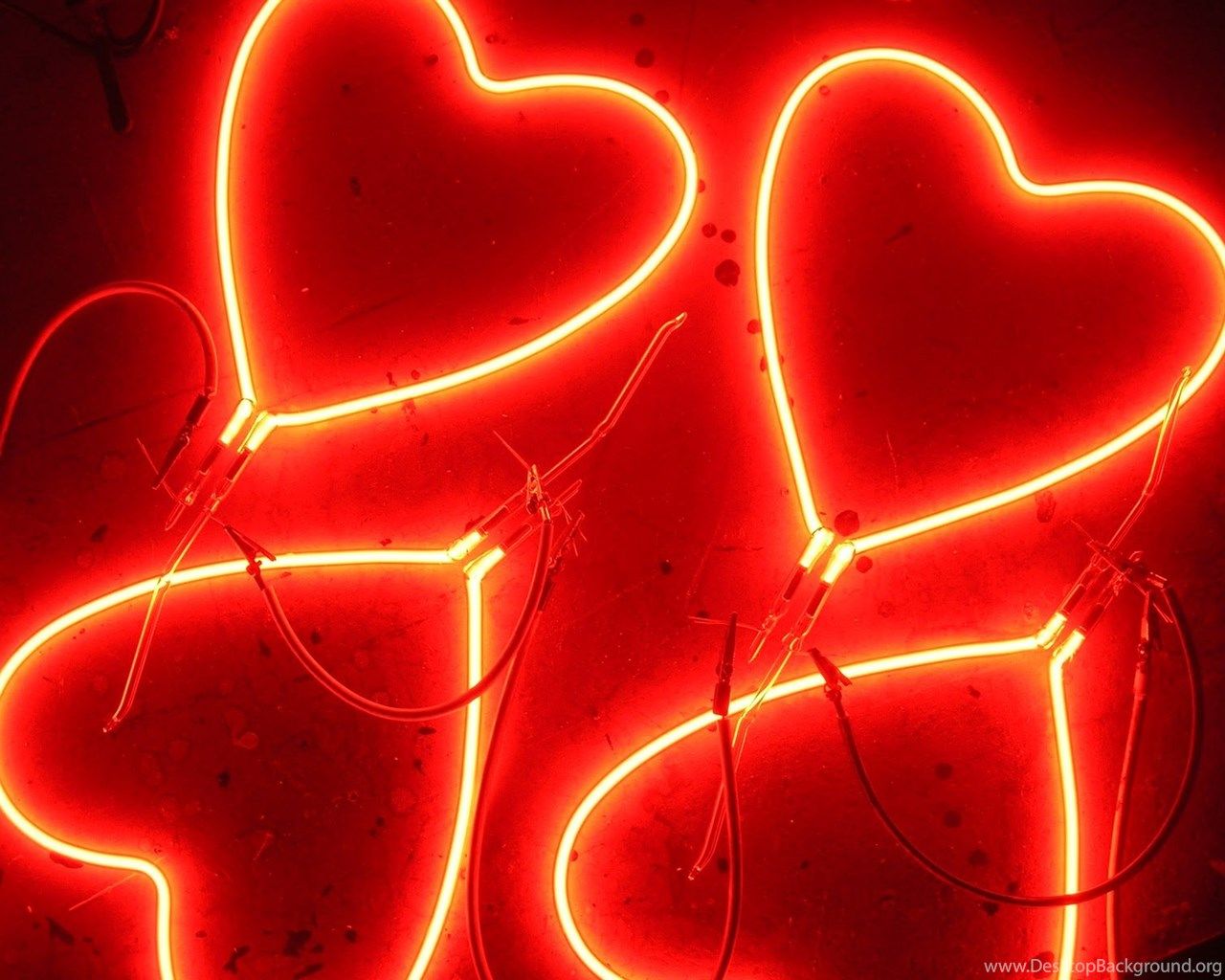 Neon Heart Wallpaper Desktop Background