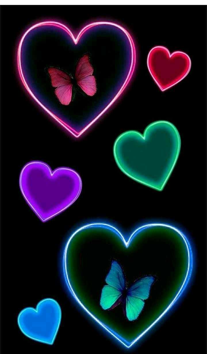 Neon Hearts Wallpaper