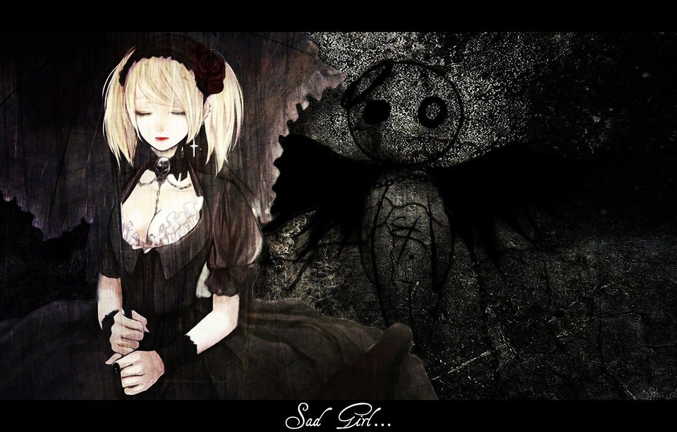 Photo Wallpaper Wall, Skull, Angel, Chain, Symbol, Lolita Anime