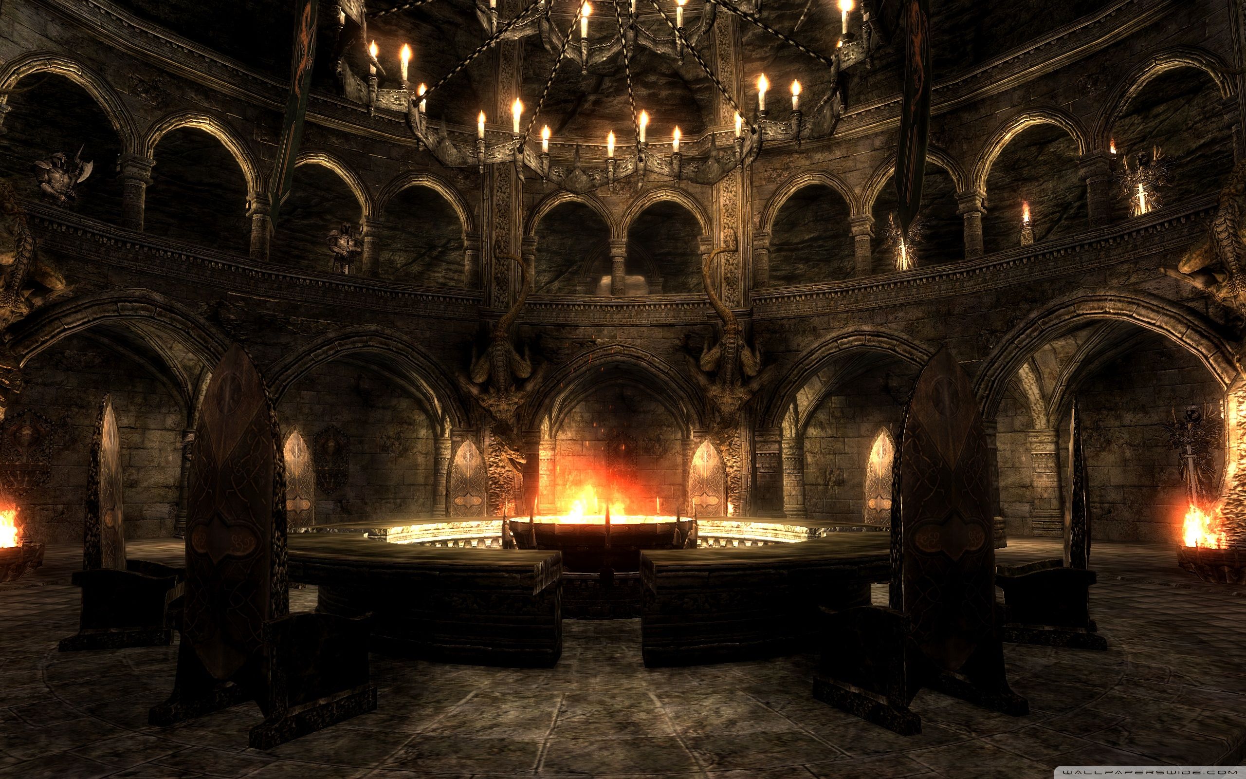 Тронный зал в замке средневековья