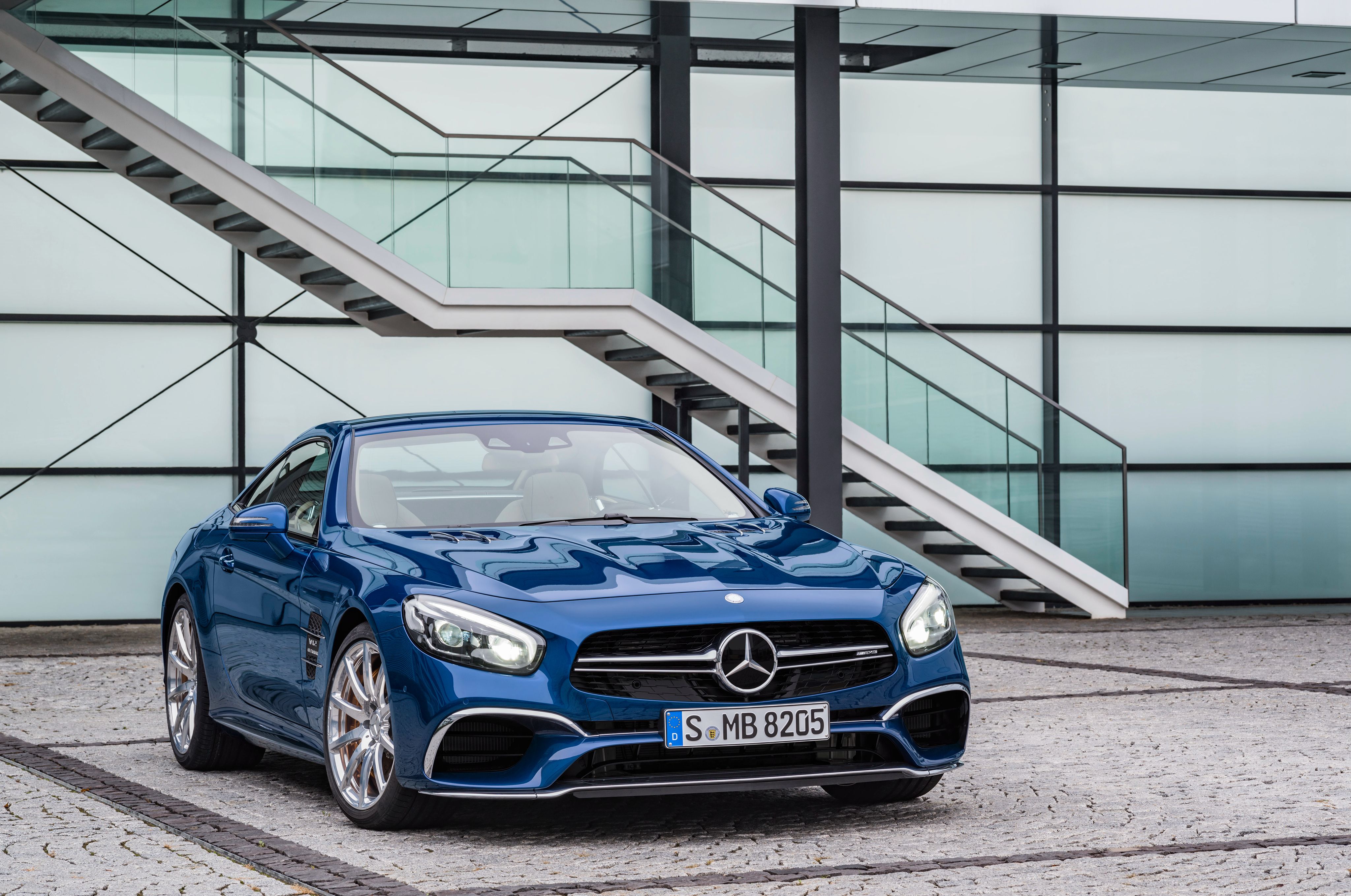 Mercedes Benz SL Mercedes Benz Sport Car Blue Car Car Vehicle Wallpaper:4096x2717