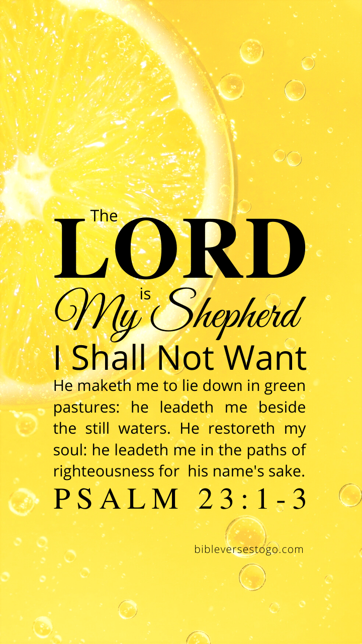 Lemon Psalm 23:1 3 Phone Wallpaper Verses To Go