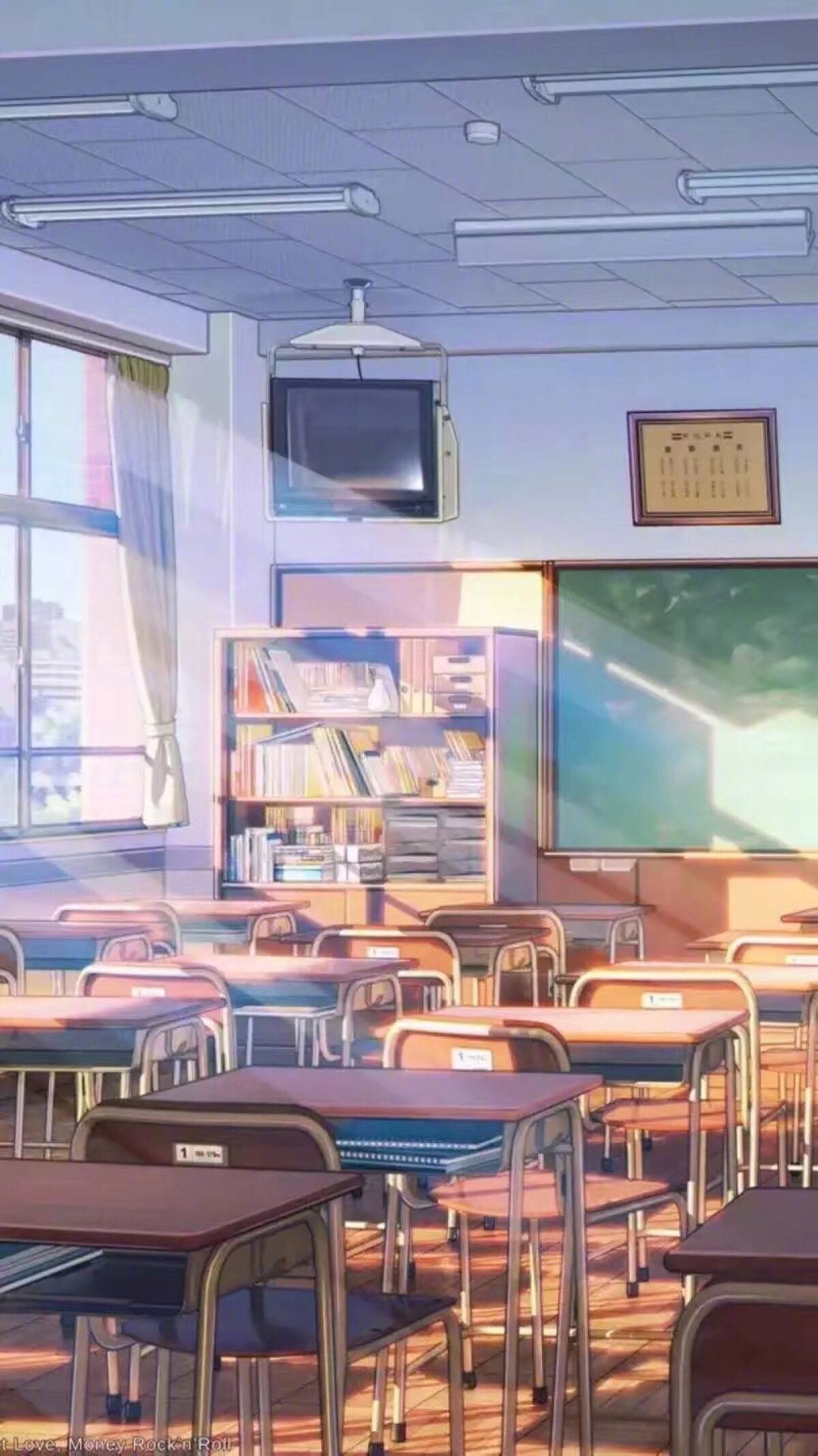 Relaxing classroom wallpaper. Anime background wallpaper, Anime scenery, Anime scenery wallpaper