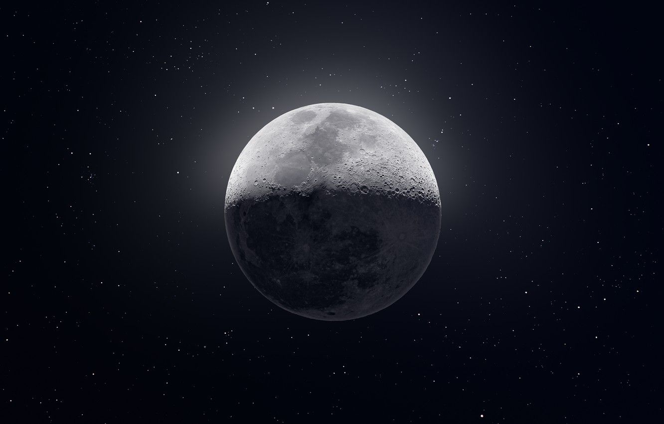 Wallpaper Moon, Stars, Space image for desktop, section космос