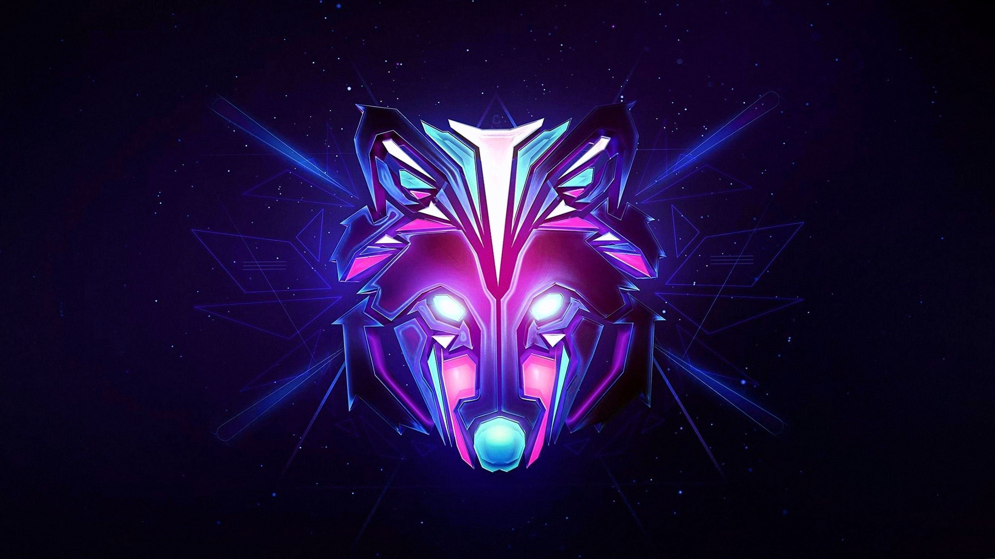 Wolf Logo 4K Wallpaper