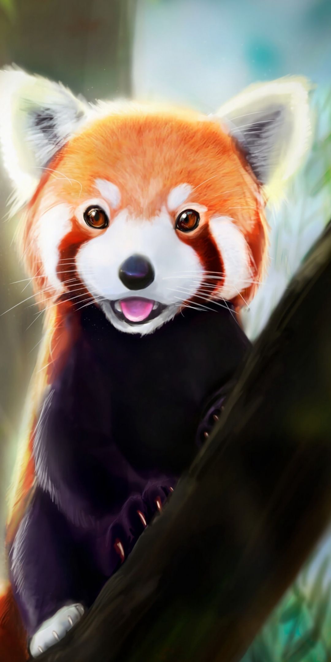 294056 Red Panda Giant Panda Painting Terrestrial Animal Snout Apple  iPhone X hd download 1125x2436  Rare Gallery HD Wallpapers
