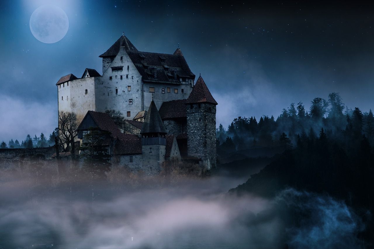 Free Image Night Moon Sky Fog. Scary background Episode interactive background Dark fantasy