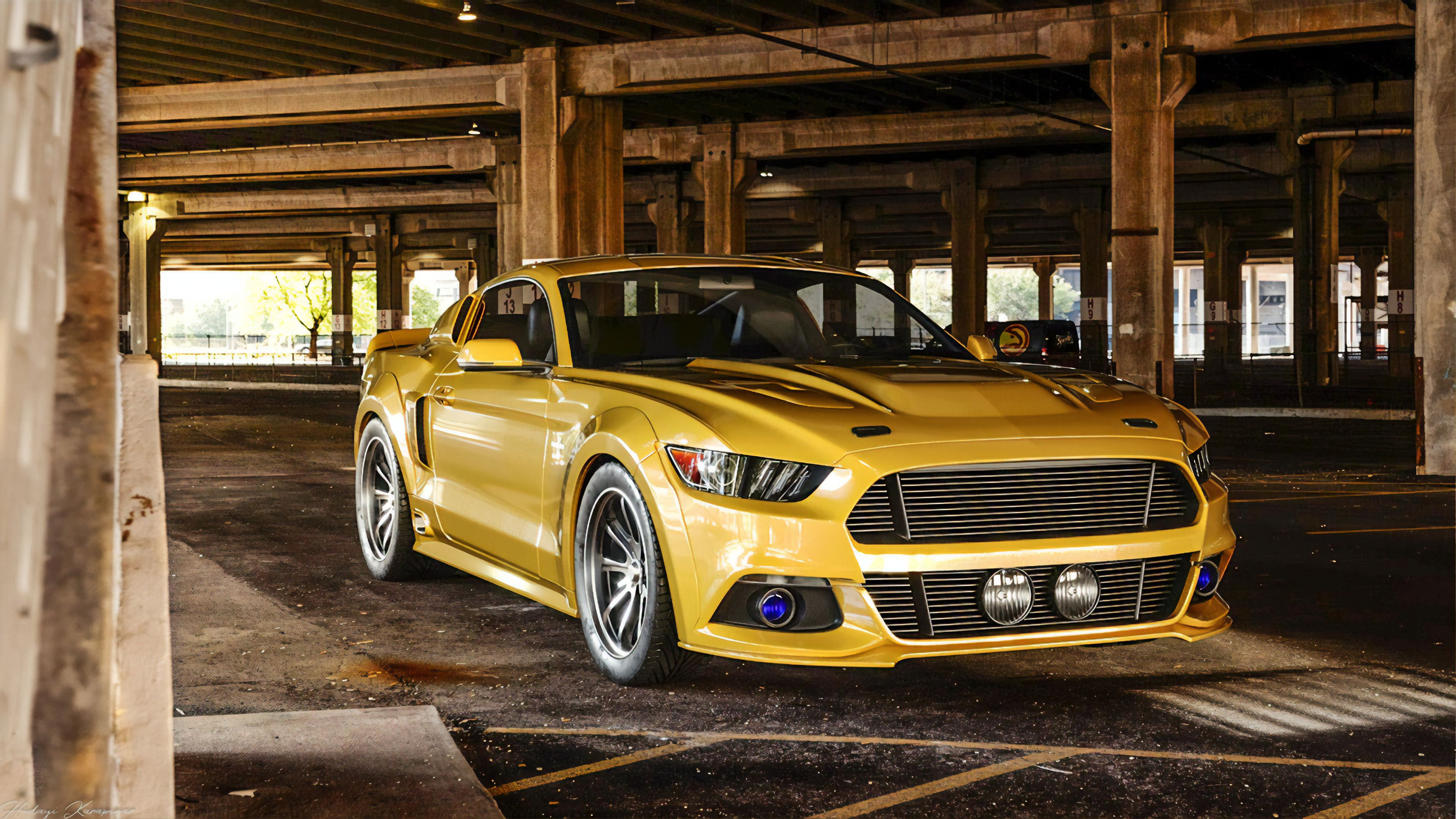 Ford Mustang Yellow, HD Cars, 4k Wallpaper, Image, Background, Photo and Picture