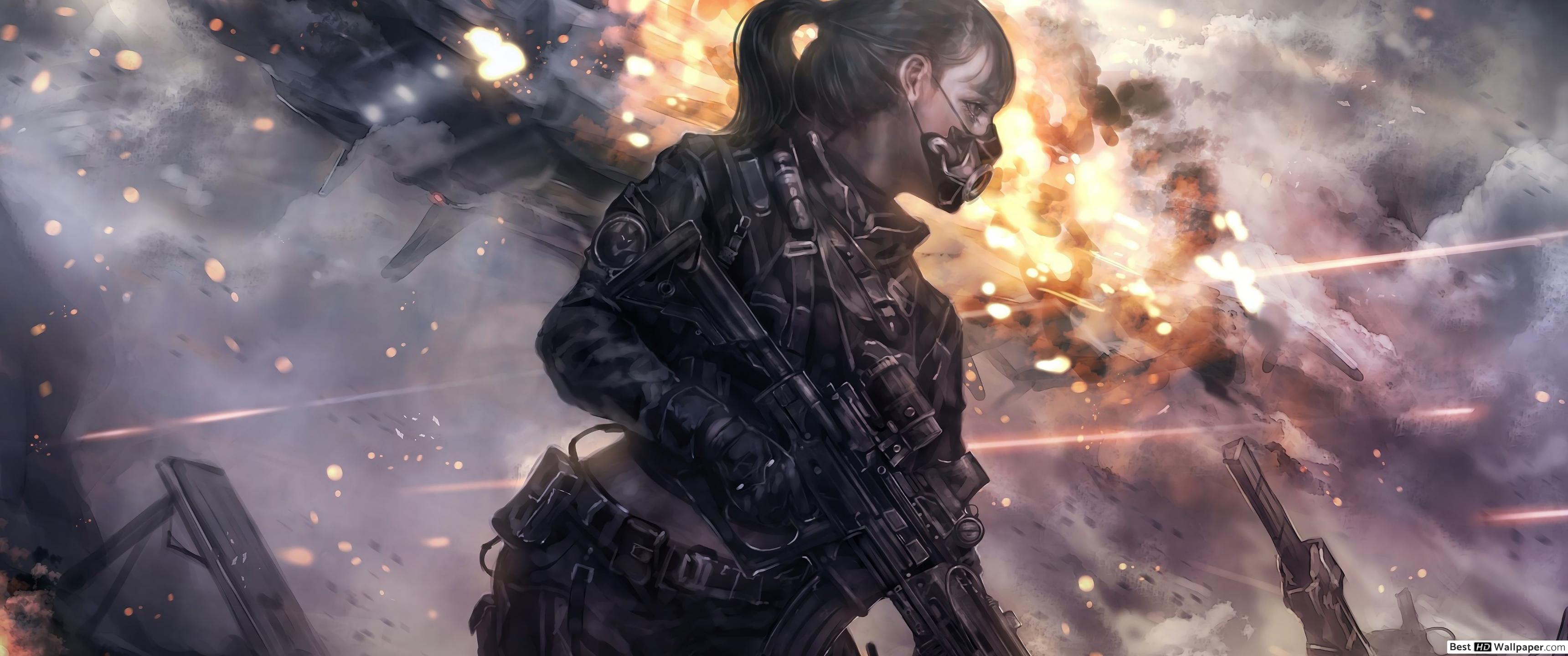 Female Soldier HD wallpaper download
